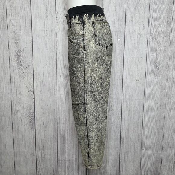 VTG 80s 90s Bugle Boy Acid Wash Jeans w/ Rasta Stitching, 30" Waist - Picture 3 of 9